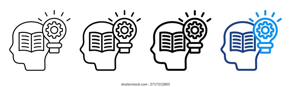 Knowledge Management Icon Different Outline Collection Set