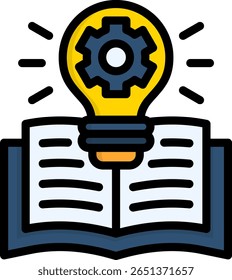 Icono de gestión del conocimiento Ilustración vectorial de color lineal