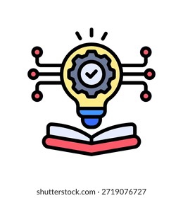 Ícone do Knowledge Management Ilustração do Vetor de Cores Lineares