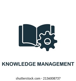 Knowledge Management icon. Monochrome simple icon for templates, web design and infographics