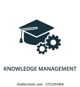 Knowledge Management icon from reputation management collection. Simple line element knowledge management symbol for templates, web design and infographics.