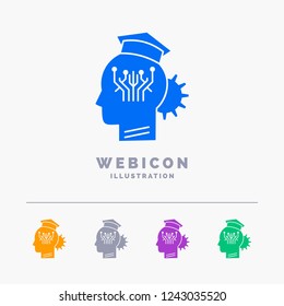 knowledge, management, sharing, smart, technology 5 Color Glyph Web Icon Template isolated on white. Vector illustration