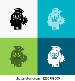knowledge, management, sharing, smart, technology Icon Over Various Background. glyph style design, designed for web and app. Eps 10 vector illustration