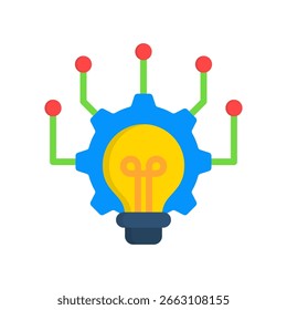 Ícone de sistemas de gerenciamento de conhecimento Ilustração de vetor plana