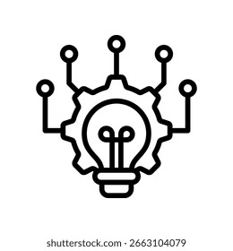 Ilustração do Vetor de Contorno do Ícone de Sistemas de Gerenciamento de Conhecimento