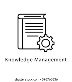 Knowledge Management Vector Line Icon