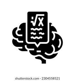 knowledge math science education glyph icon vector. knowledge math science education sign. isolated symbol illustration