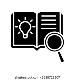 Knowledge mini illustration glyph icon, use for research and development, education, industry, UI, UX kit, app and web development, digital or print.