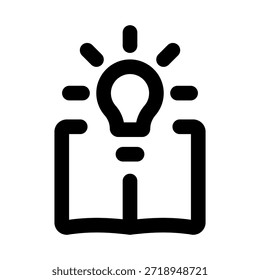 Ícone de linha do Knowledge Modern. Símbolo vetor profissional mínimo representando a compreensão e a sabedoria da informação da educação de aprendizagem.
