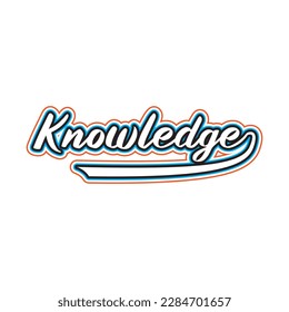 Knowledge motivational and inspirational lettering round text typography t shirt design on white background
