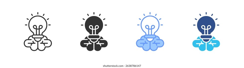 Knowledge Multi Style Icon Set Vector