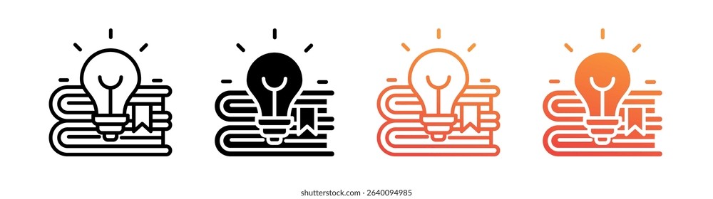 Knowledge Multi Style Icon Set Vector