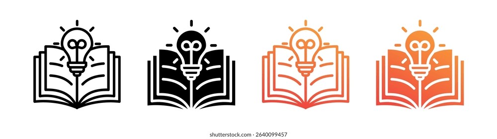 Knowledge Multi Style Icon Set Vector