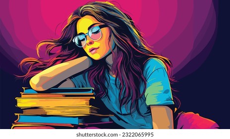 Knowledge Oasis: University Student Surrounded by Books