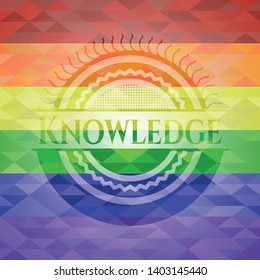 Knowledge on mosaic background with the colors of the LGBT flag