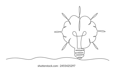 Knowledge One line drawing isolated on white background