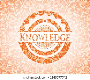 Knowledge orange mosaic emblem