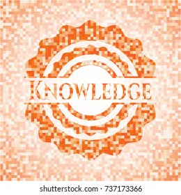 Knowledge orange mosaic emblem