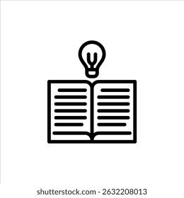 Ícone da estrutura de tópicos do conhecimento. ilustração da linha preta do livro.