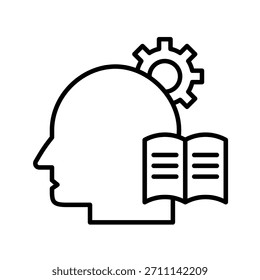 Knowledge Outline Icon Vector Illustration