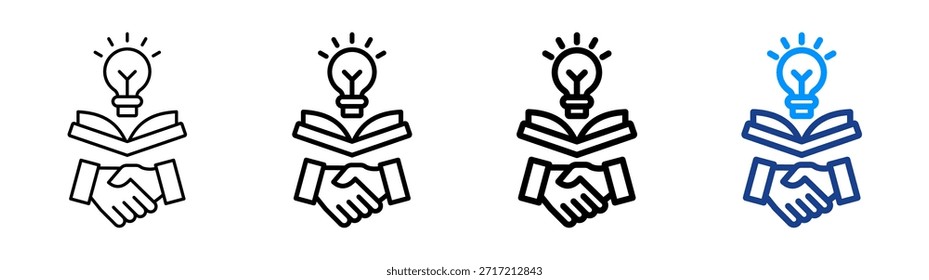 Knowledge Partnership Icon Different Outline Collection Set