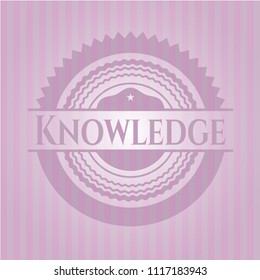 Knowledge pink emblem. Vintage.