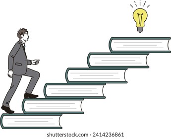 Wissen ist Macht: Ein Geschäftsmann mit einem Buch und einer Idee