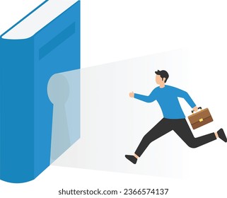 Knowledge is power, Education or wisdom help solving problems, Creativity, intelligence and innovation to develop solutions, Running the way of book
