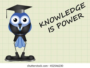 Knowledge is power message on graph paper background with copy space for own text