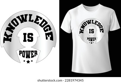 Knowledge is power typography graphic design, for t-shirt prints, vector illustration