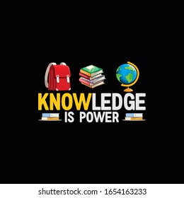 Knowledge is Power-Book T Shirt and Apparel Design Template
