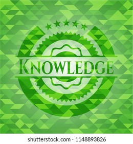 Knowledge realistic green mosaic emblem