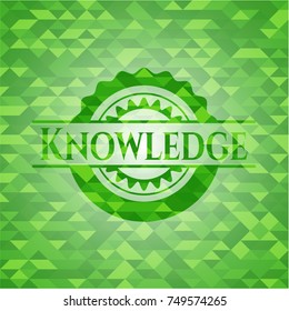 Knowledge realistic green mosaic emblem