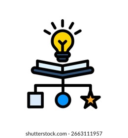 Knowledge Representation Icon Lineal Color Vector Illustration