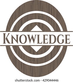 Knowledge retro style wood emblem
