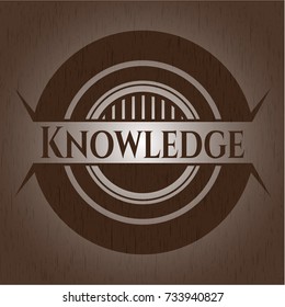 Knowledge retro style wood emblem