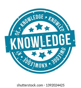 Knowledge Round Stamp. Eps10 Vector Badge.