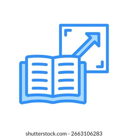 Knowledge Scalability-Symbol, blaue Farbe, Vektorgrafik