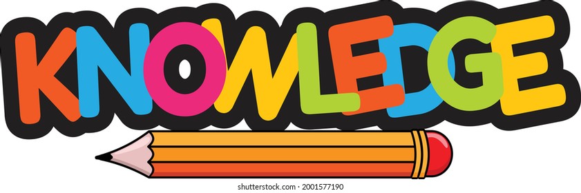 Knowledge School Kids Text Banner Vector Design