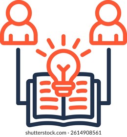 Knowledge Sharing Icon Color Line Vector Illustration