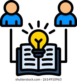 Knowledge Sharing Icon Lineal Color Vector Illustration