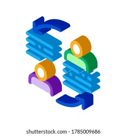 knowledge sharing icon vector. isometric knowledge sharing sign. color isolated symbol illustration