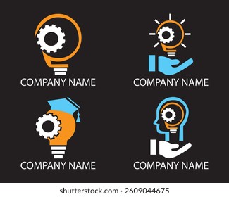 Knowledge Sharing Logotype Set of 4 Logo