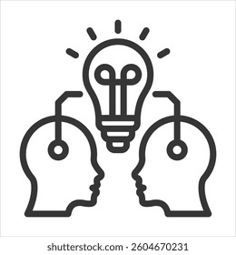 Knowledge Sharing Outline Icon Vector Illustration