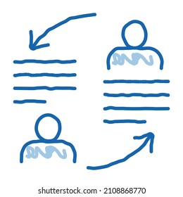 knowledge sharing sketch icon vector. Hand drawn blue doodle line art knowledge sharing sign. isolated symbol illustration
