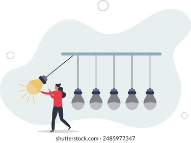 Knowledge sharing or skill transfer to inspire team, idea or creativity to motivate people or career improvement concept.flat design.illustration with people.