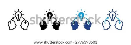Knowledge Sharing Web icon with multiple style collection