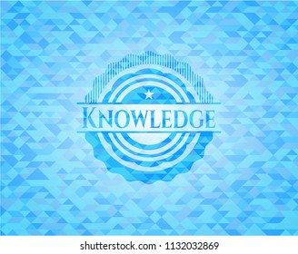Knowledge sky blue mosaic emblem
