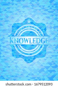 Knowledge sky blue mosaic emblem