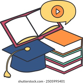 Knowledge Stack Learning Class School Vector Art. Perfect for educational materials, school-related projects, the importance of learning and academic excellence.